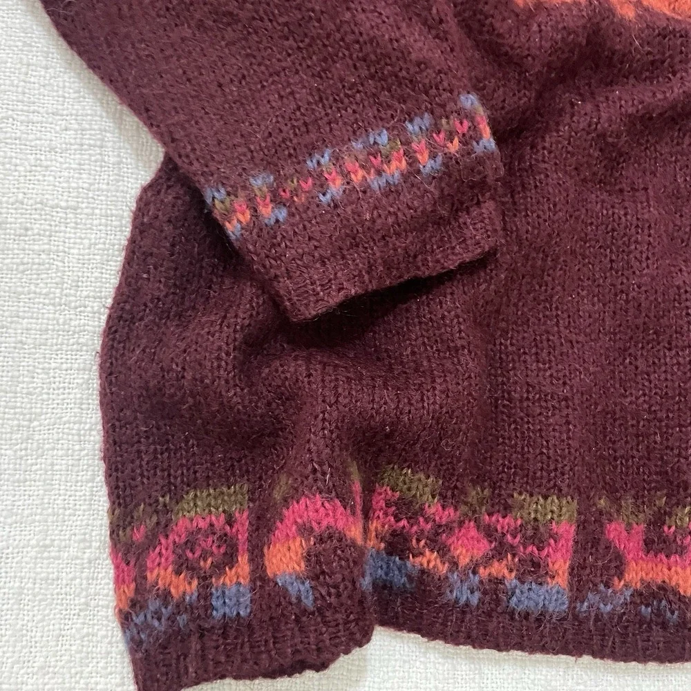 United Colors of Benetton Wool Knit Nordic Pattern‎ Sweater Size 48 Italy Warm
